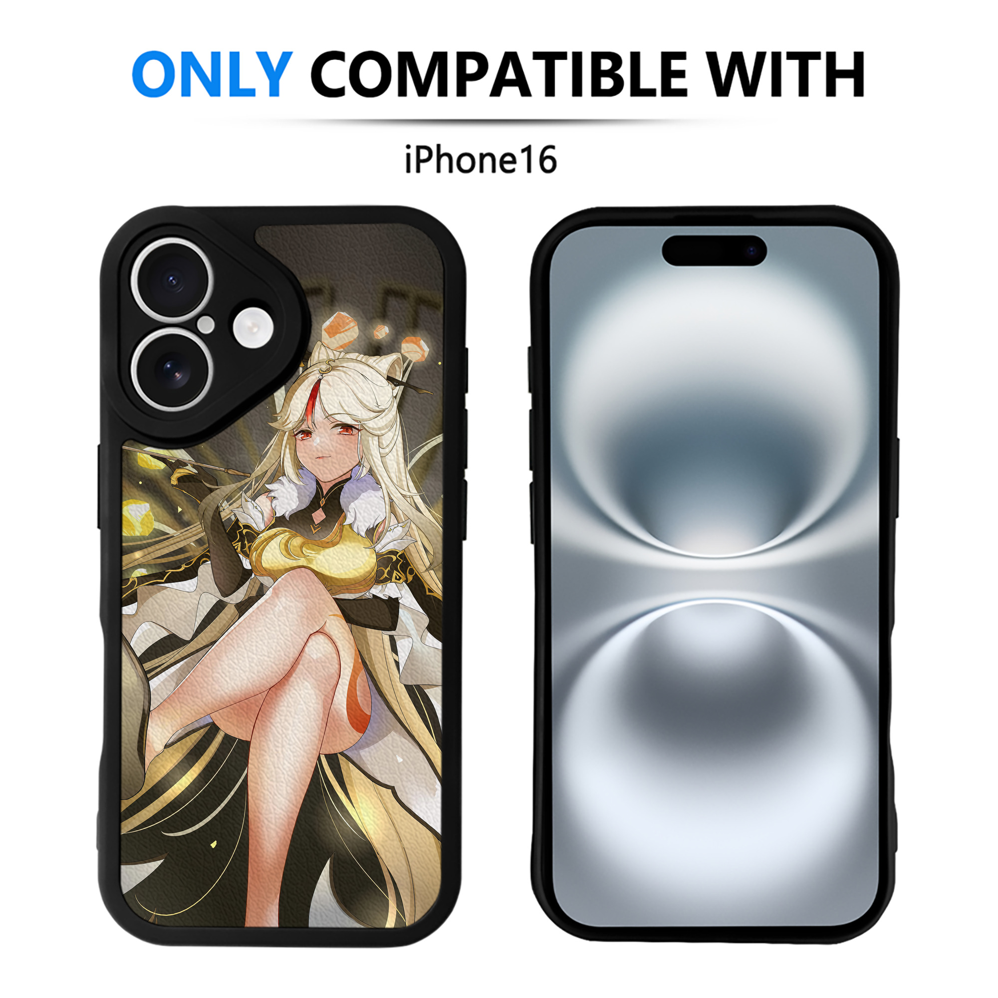 げんし神 genshin 【iPhone 16シリーズ対応】シリコンスマホケース（レザー調） 材質：シリコン